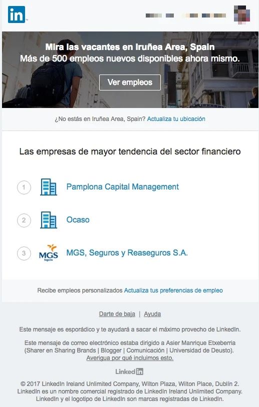 newsletters para incrementar las conversiones: LinkedIn